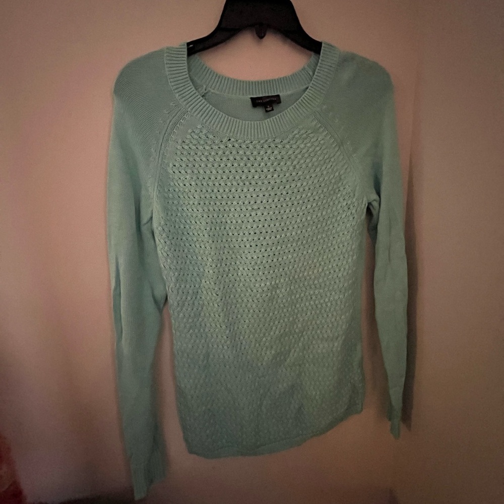 Jones New York Light Green Crew Neck Sweater
